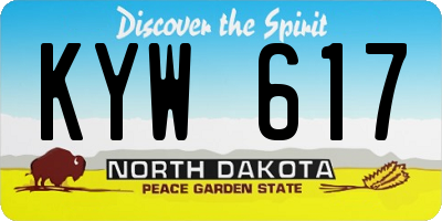 ND license plate KYW617