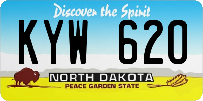 ND license plate KYW620