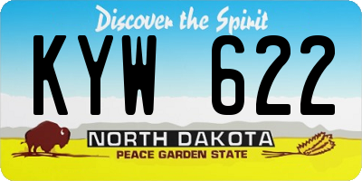 ND license plate KYW622