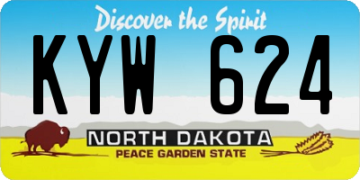 ND license plate KYW624