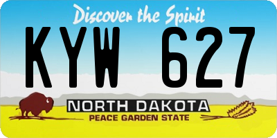 ND license plate KYW627