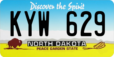 ND license plate KYW629