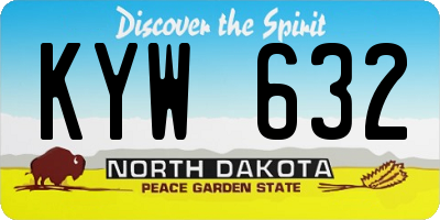 ND license plate KYW632