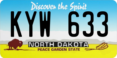 ND license plate KYW633