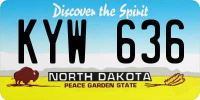 ND license plate KYW636