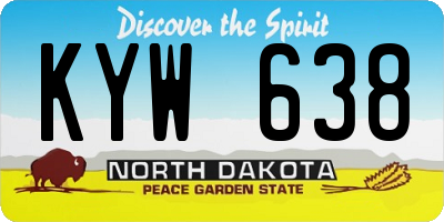 ND license plate KYW638