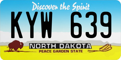 ND license plate KYW639