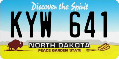 ND license plate KYW641