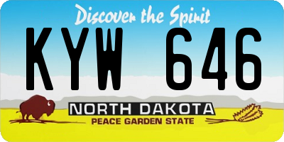 ND license plate KYW646