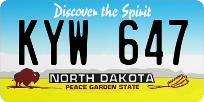 ND license plate KYW647