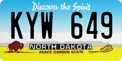 ND license plate KYW649