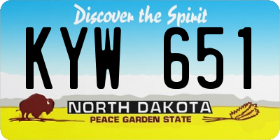 ND license plate KYW651