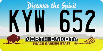 ND license plate KYW652