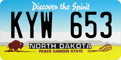 ND license plate KYW653