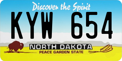 ND license plate KYW654