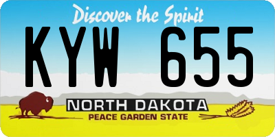 ND license plate KYW655