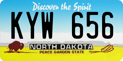 ND license plate KYW656