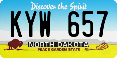 ND license plate KYW657