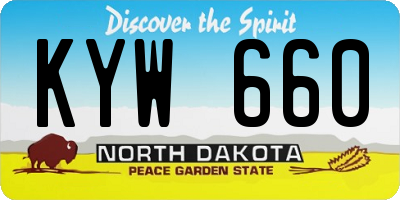 ND license plate KYW660