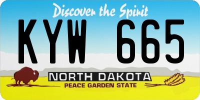 ND license plate KYW665