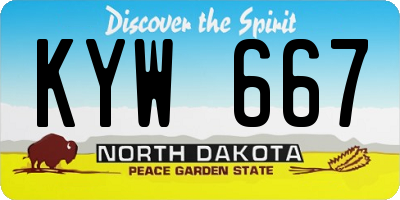 ND license plate KYW667