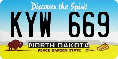 ND license plate KYW669