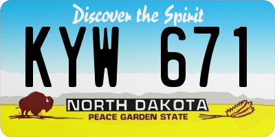 ND license plate KYW671