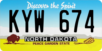 ND license plate KYW674