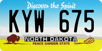 ND license plate KYW675