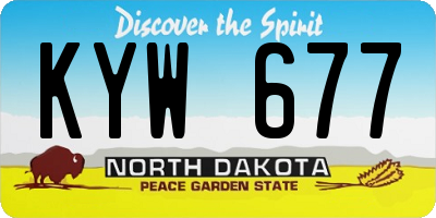 ND license plate KYW677