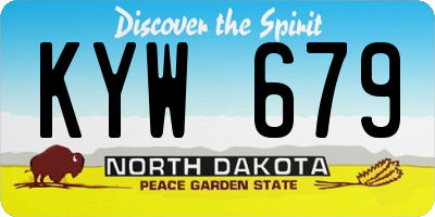 ND license plate KYW679