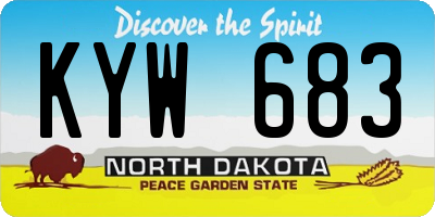 ND license plate KYW683