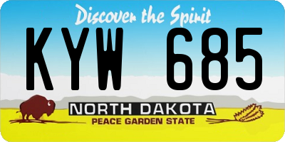 ND license plate KYW685