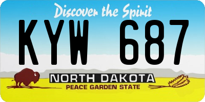 ND license plate KYW687