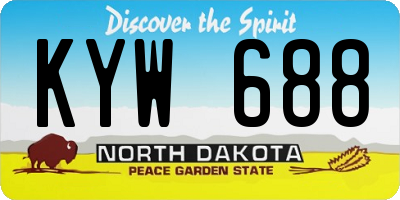 ND license plate KYW688