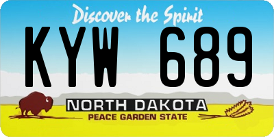 ND license plate KYW689