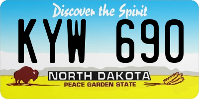 ND license plate KYW690