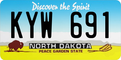 ND license plate KYW691