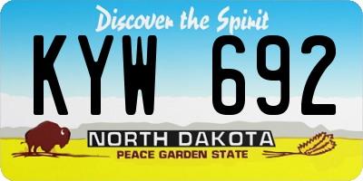 ND license plate KYW692