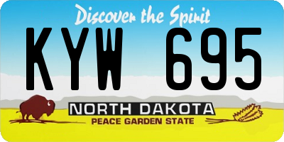 ND license plate KYW695