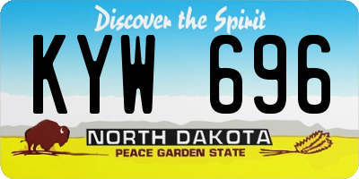 ND license plate KYW696