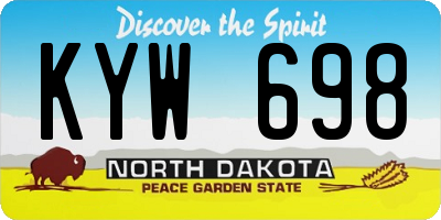 ND license plate KYW698