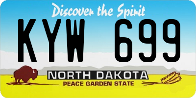 ND license plate KYW699