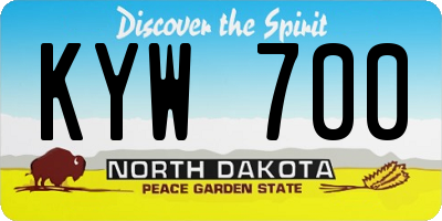 ND license plate KYW700