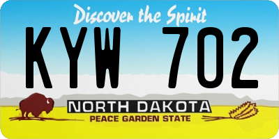 ND license plate KYW702