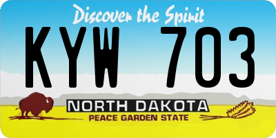 ND license plate KYW703