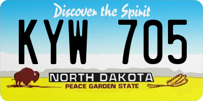 ND license plate KYW705