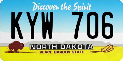ND license plate KYW706
