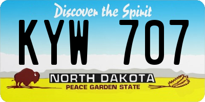 ND license plate KYW707