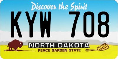 ND license plate KYW708